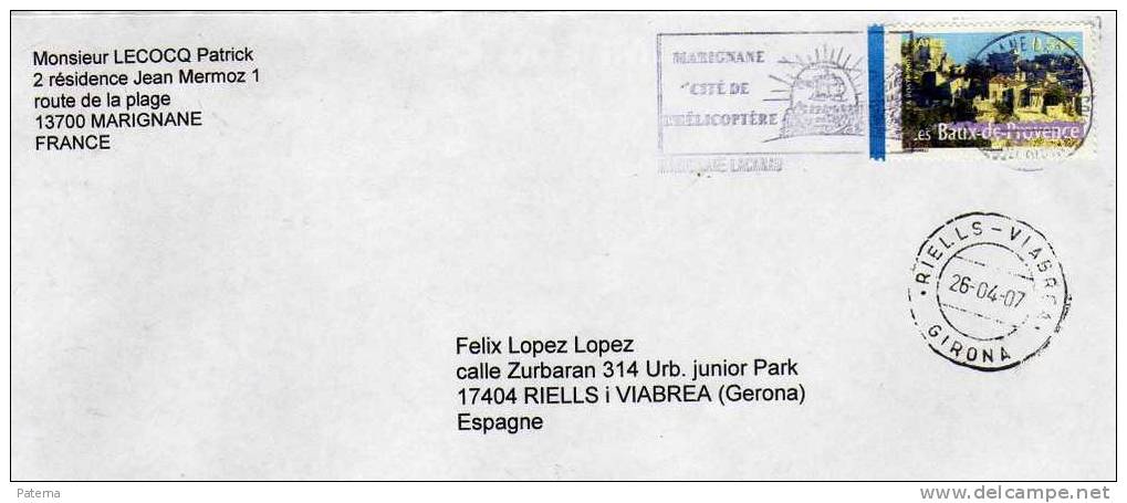 Carta, Marignane Cité  De L'elicoptére Francia, Flamme - Helicopters