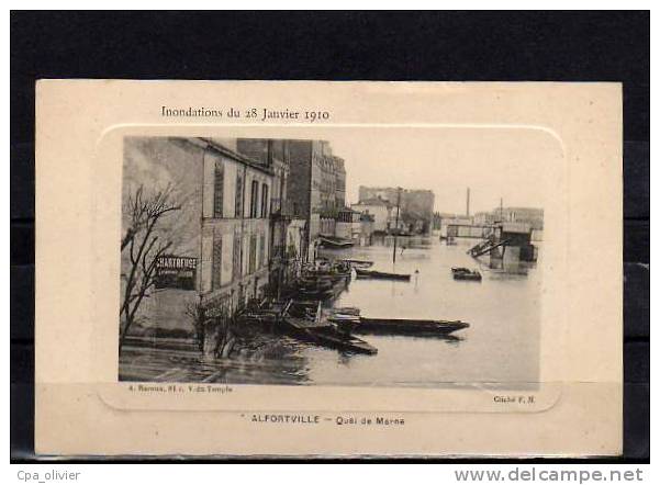 94 ALFORTVILLE Inondations 01-1910, Quai De Marne, Inondation, Crue, Ed Baroux, 191? - Alfortville