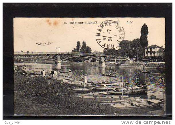 94 BRY SUR MARNE Bords De Marne, Pont, Passerelle, Ed CM Malcuit 5, 1921 - Bry Sur Marne