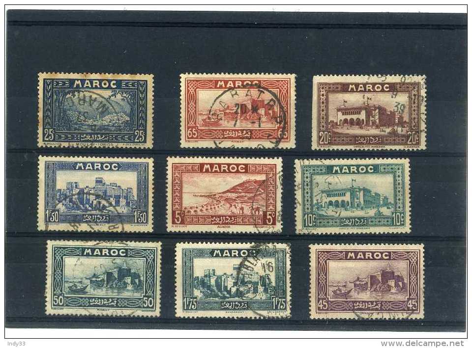 - FRANCE COLONIES . MAROC 1933/34 . SUITE DE TIMBRES OBLITERES . - Oblitérés