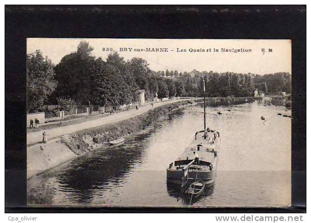 94 BRY SUR MARNE Bords De Marne, Quai, Péniche, Navigation, Ed EM Malcuit 850, 1919 - Bry Sur Marne