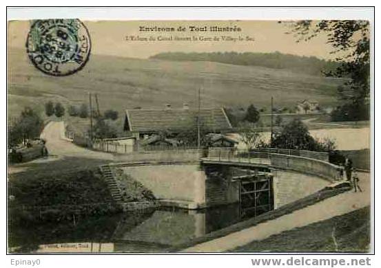 B - 54 - VILLEY LE SEC - L´éclude Du Canal Devant La Gare - 193 H. - Environs De Toul Illustrée - Péniche - Autres & Non Classés