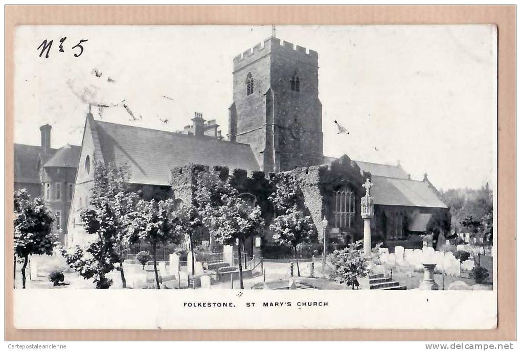 FOLKESTONE ST MARY'S CHURCH Posted 16.09.1903 ¤ KENT ANGLETERRE ENGLAND INGLATERRA INGHILTERRA ¤6304A - Folkestone