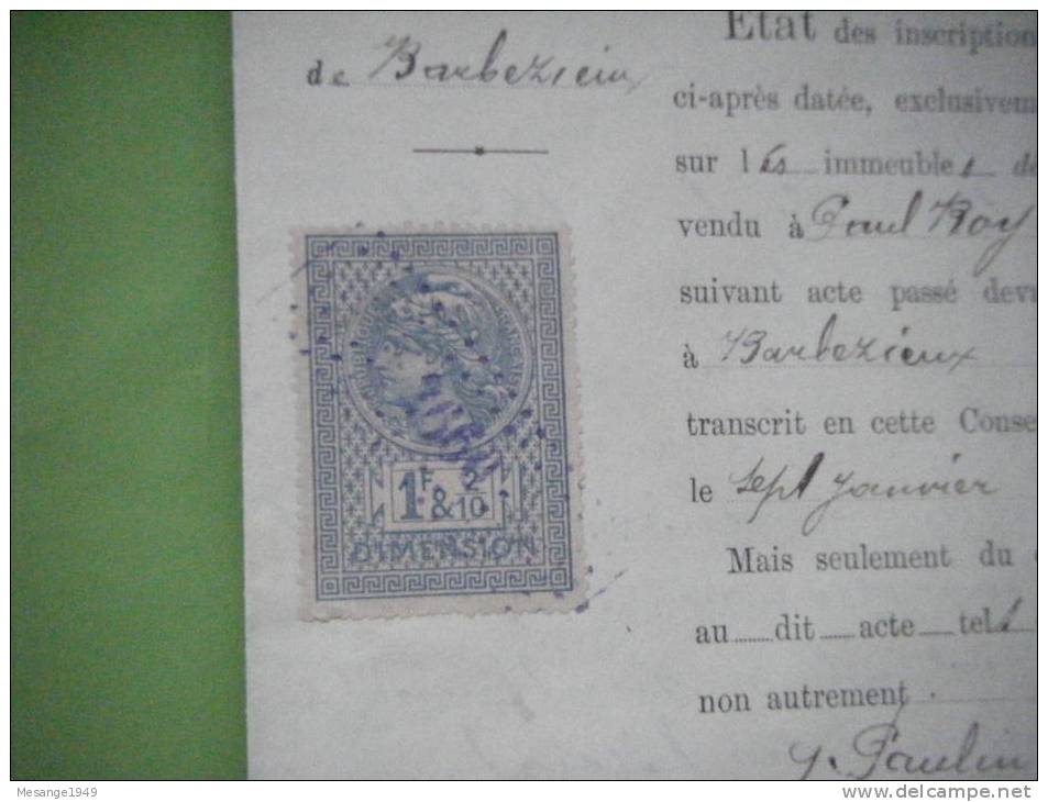 Etat Sur Transcription Avec Inscription D´office--reignac-manuscr It  3 Pages 1895-timbre  Dimension 1f&2 10 74/8669- - Manuscrits