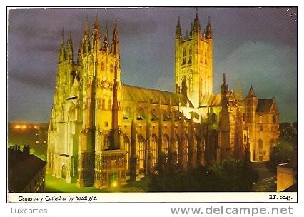 CANTERBURY CATHEDRAL BY FLOODLIGHT  . ET 6045. - Canterbury