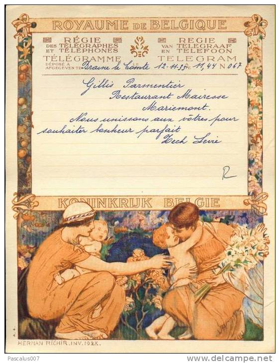 Tel - Vieux Papier - Télégramme Telegram A 04 - Du 12-11-1935 - De Braîne-le-comte - Autres & Non Classés