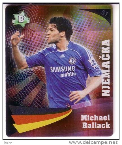 MICHAEL BALLACK - CHELSEA FC - Croatian Football Chrome Refractor Trading Card UEFA EURO 2008 * Soccer Fussball England - Sonstige & Ohne Zuordnung