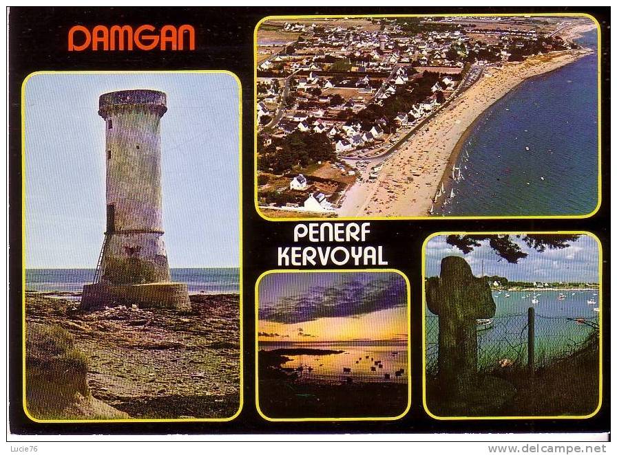 DAMGAN  - KERVOYAL  -  PENERF  -  La Tour Des Anglais, La Plage De DAMGAN Et Le Port De KERVOYAL  - N+  2703 - Damgan
