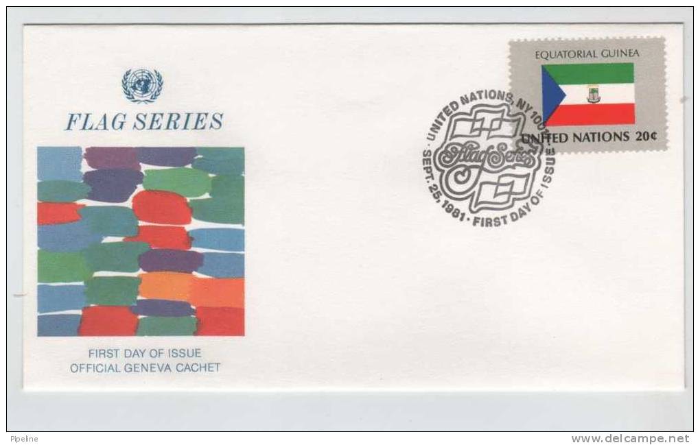 UN New York FDC Flag Series Equatorial Guinea 25-9-1981 - Other & Unclassified