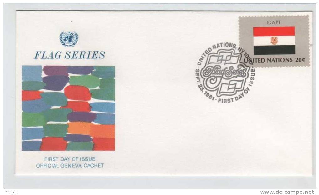 UN New York FDC Flag Series Egypt 25-9-1981 - Other & Unclassified