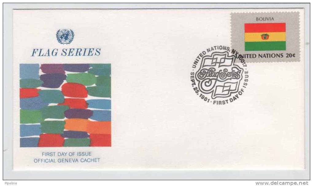 UN New York FDC Flag Series Bolivia 25-9-1981 - Other & Unclassified