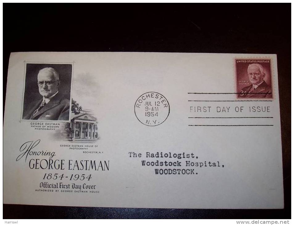 USA 1954 FDC HONOURING GEORGE EASTMAN - 1951-1960