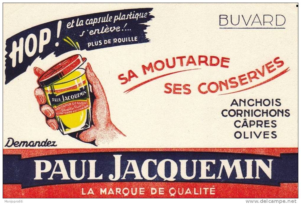 Buvard PAUL JACQUEMIN Anchois Cornichon Câpres Olives Et Moutarde - Food