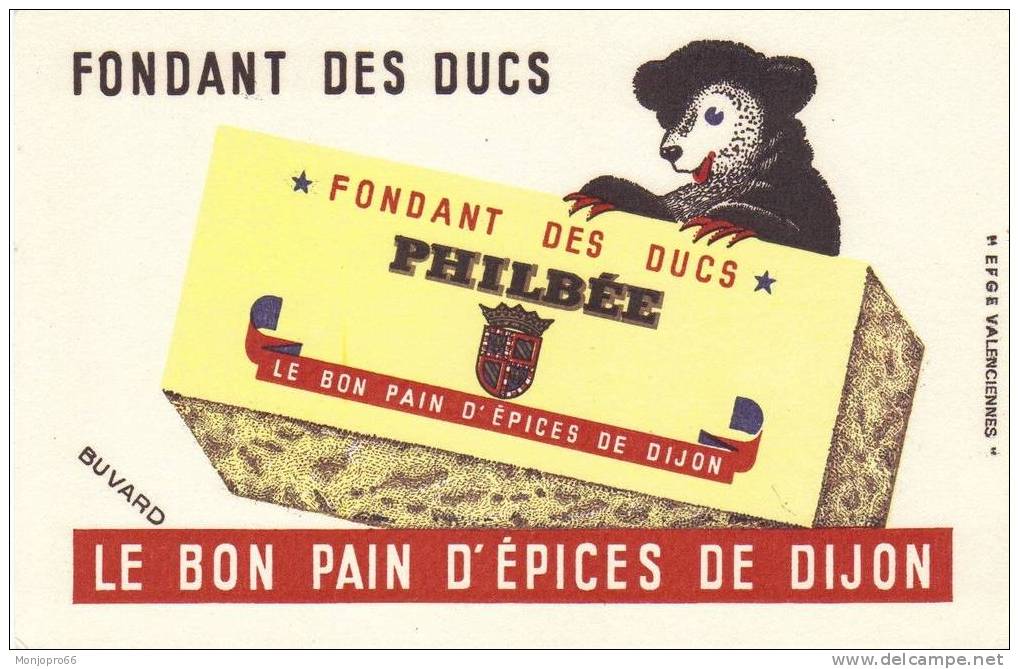 Buvard Fondant Des Ducs PHILBÉE Pain D?épices De Dijon - Peperkoeken