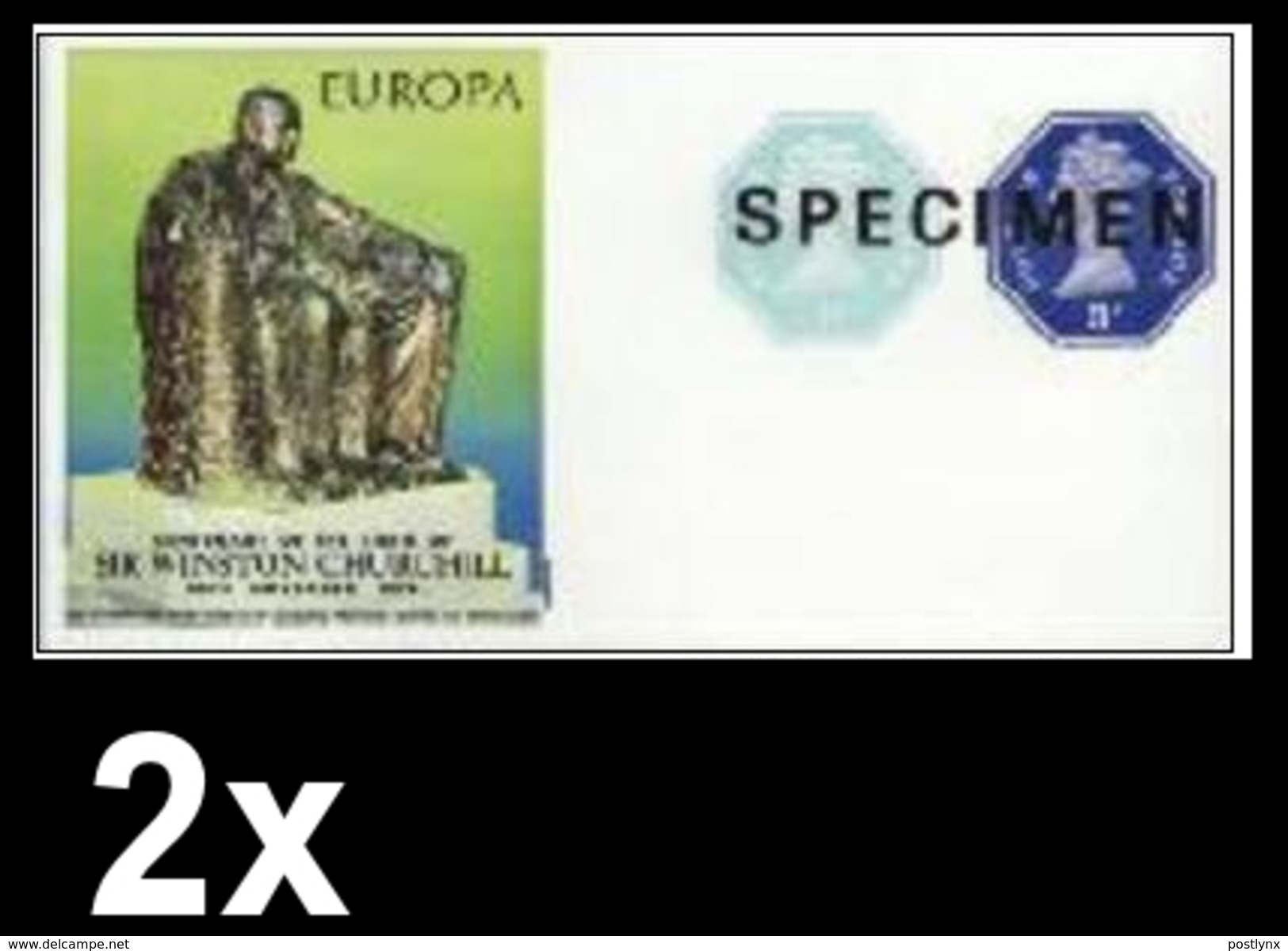 BULK:2 X GREAT BRITAIN 1974 Monument EUROPA Churchill Machines  SPECIMEN IMPERF:sheetlet [muestra,Muster,spécimen] - 1974