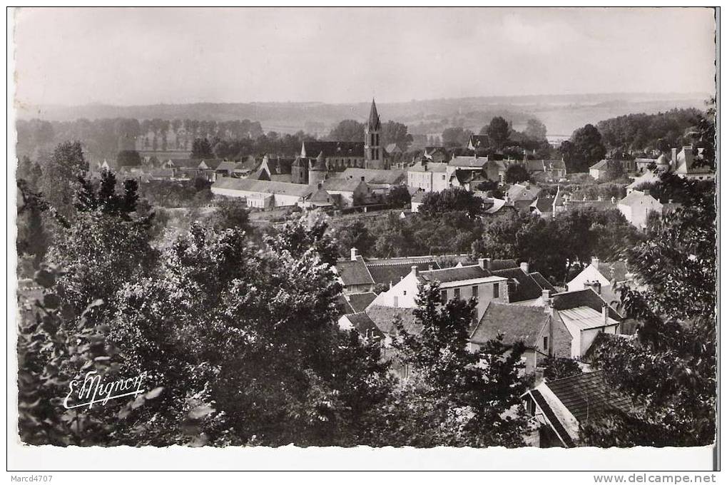 NESLES La VALLEE 95 Parorama Sur La Ville Timbre12 Francs Resto 1954 Editions Mignon  Carte Dentelée Véritable Photo - Nesles-la-Vallée