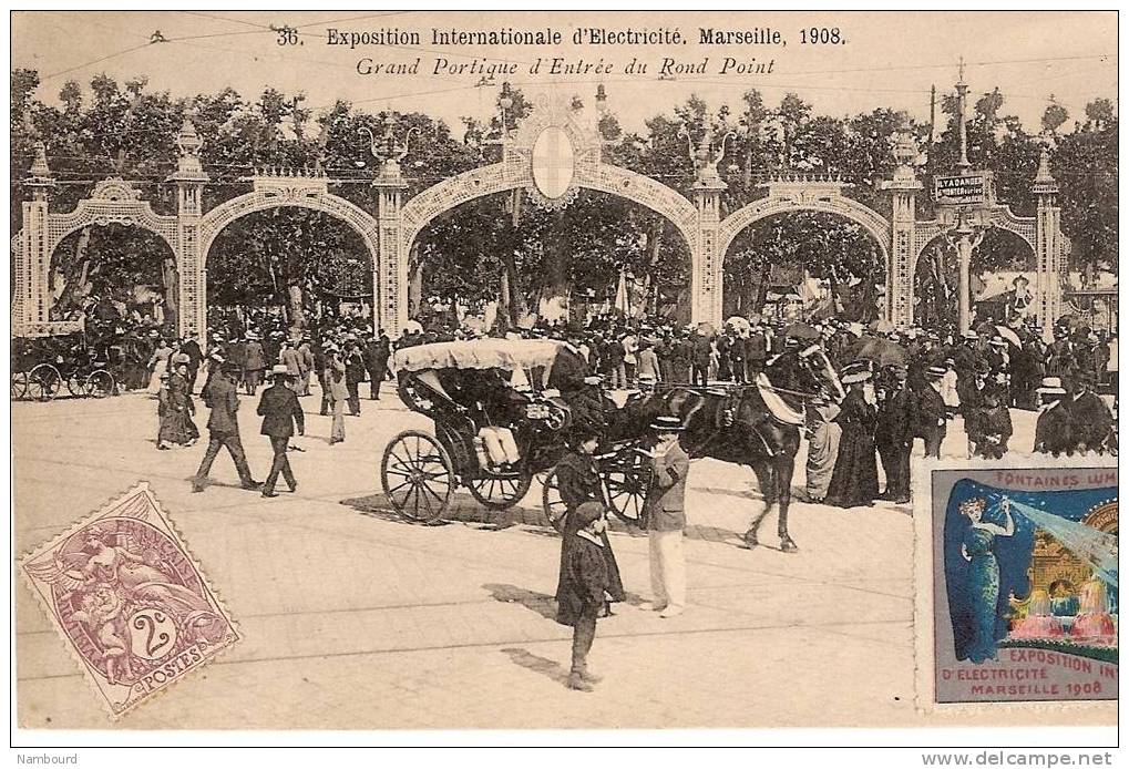 Grand Portique D'entrée Du Rond Point - Weltausstellung Elektrizität 1908 U.a.