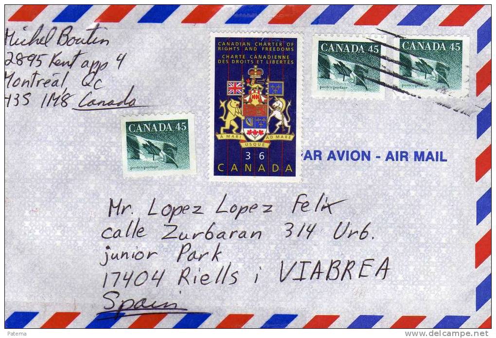 Carta , Aérea De  Montreal (Canada) , Cover, Letter - Airmail