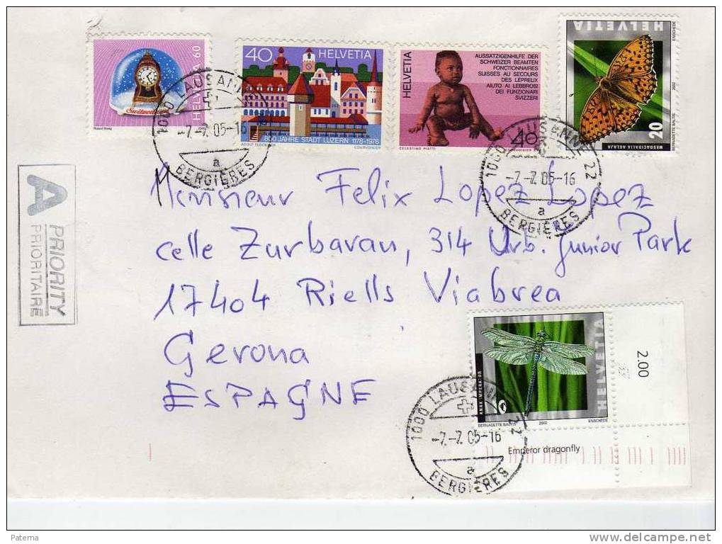 Carta ,  Bergieres (Suiza) 2005, Cover, Letter - Brieven En Documenten