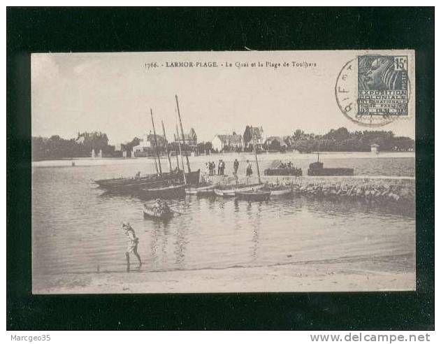 Larmor-plage Le Quai & La Plage De Toulhars édit.laurent-nel N° 1766 Animée  Bateau Belle Carte - Larmor-Plage