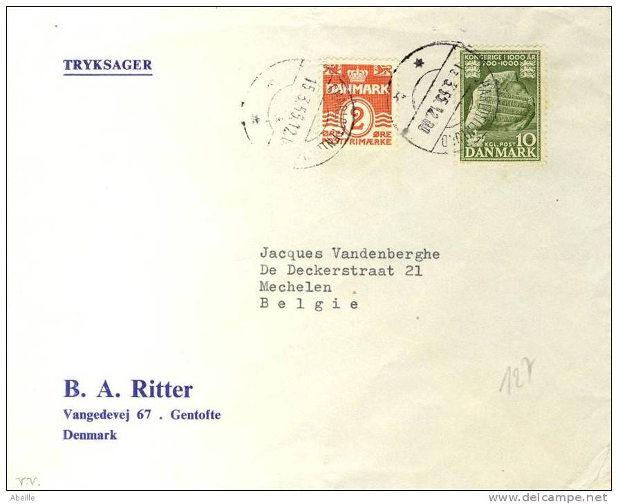 F 127  LETTRE  POUR LA BELGIQUE - Storia Postale