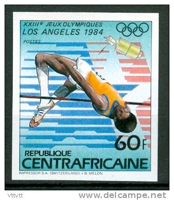 Republique Centrafricaine : J.O. Los Angeles 1984, Timbre Neuf** Non Dentelé, Athlétisme, Saut En Hauteur - Summer 1984: Los Angeles