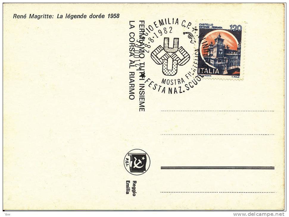 ITALIA 1982 CP FESTA NAZIONALE DELL´UNITA´. ANNULLO SPECIALE REGGIO EMILIA - Maximumkarten (MC)
