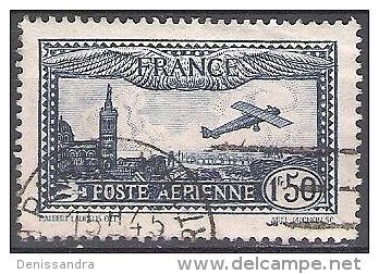 France 1930 Yvert Poste Aérienne 5 O Cote (2012) 4.60 Euro Avion Survolant Marseille Cachet Rond - 1927-1959 Gebraucht