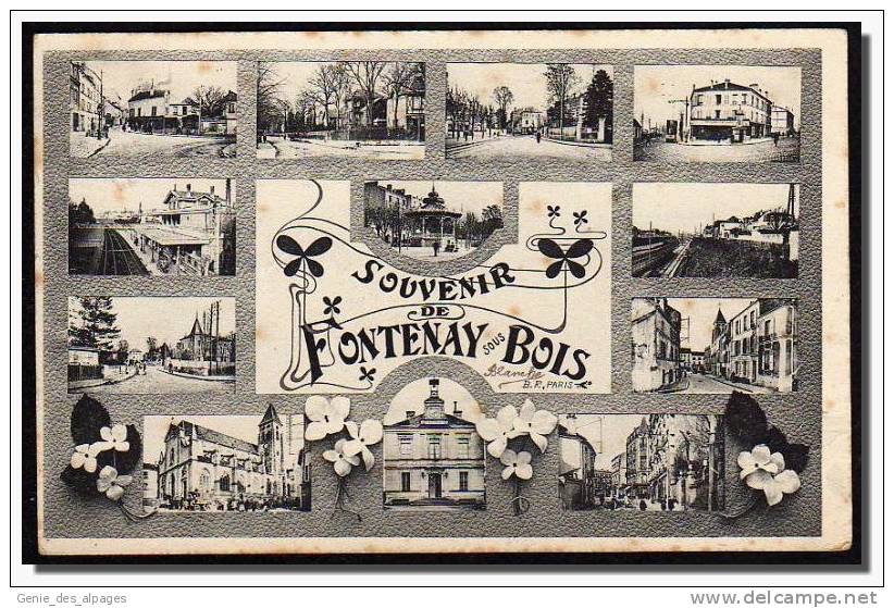 94 FONTENAY Sous BOIS, Souvenir, Multivues, Voyagé En 190? - Fontenay Sous Bois