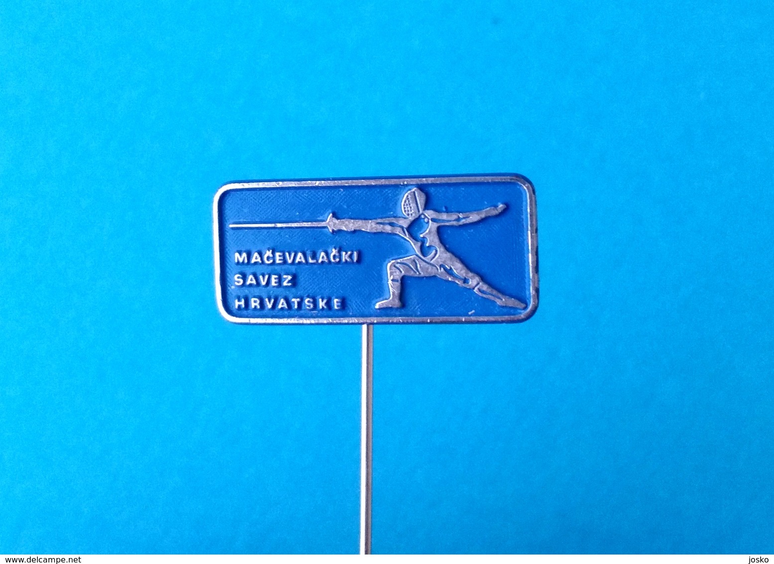 CROATIAN FENCING FEDERATION - Croatia Ex Yugoslavia Vintage Pin Badge * Escrime Esgrima Fechten Scherma Fence - Schermen