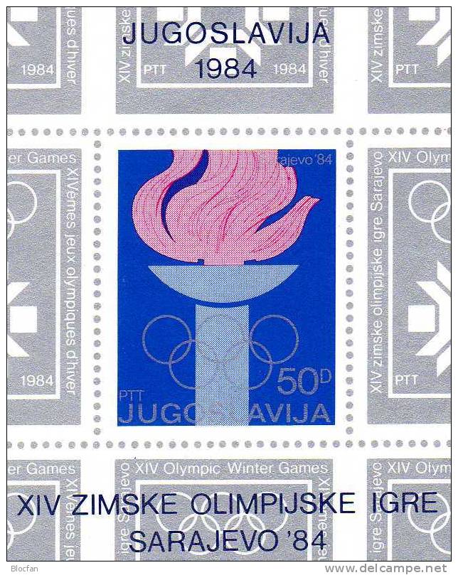 Winterolympiade Sarajevo 1984 Schneekristall / Feuer Jugoslawien 2013+33 + Bl.22,24 ** 6€ - Invierno