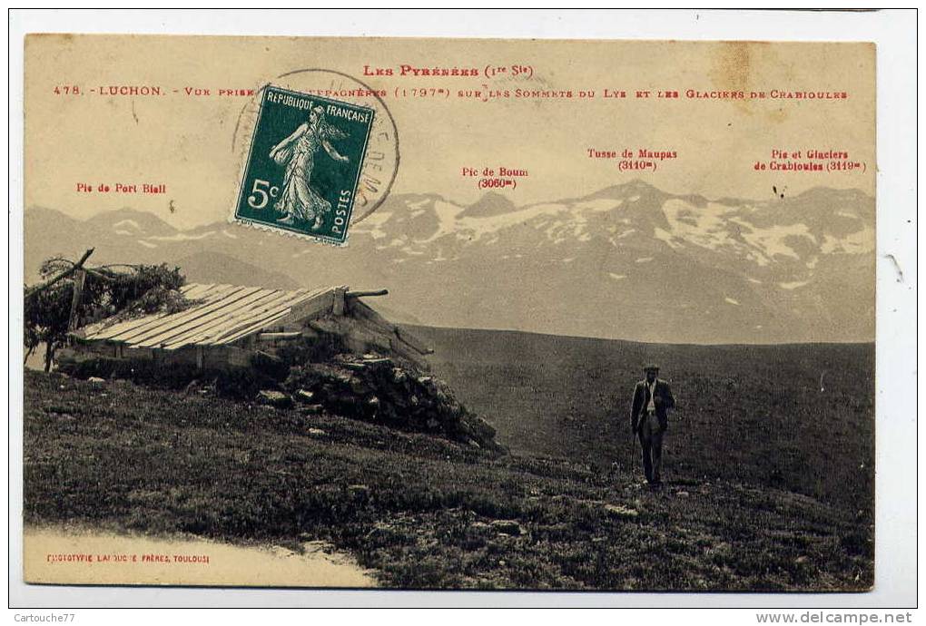 K12 - LUCHON - Vue Prise De SUPERBAGNERES Sur Les Sommets Du Lys Et Les Glaciers De Crabioules - Superbagneres