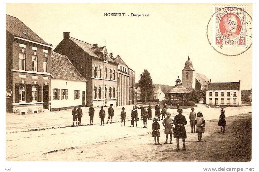 Hoeselt : Dorpstraat Met Kiosk ---1923 - Höselt