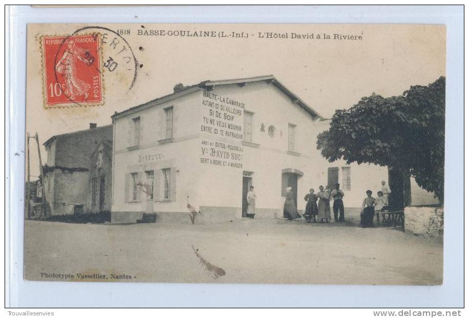 1818. BASSE-GOULAINE - L'HOTEL DAVID A LA RIVIERE - Haute-Goulaine