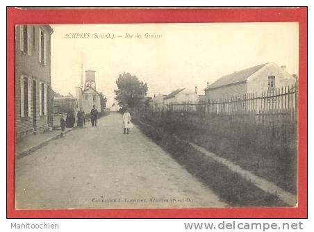 DEP 78 ACHERES RUE DES GENIERES AVEC UN CHATEAU D´EAU RESERVOIR - Acheres