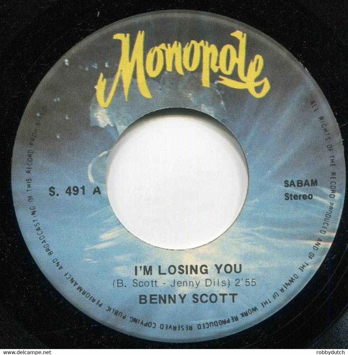 * 7" *  BENNY SCOTT - I'M LOSING YOU (Belgium 1976) - Disco, Pop