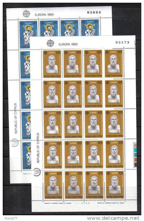 ENR25 - CIPRO , Due Minifoglio Della Serie Per  Europa CEPT 1980 - Nuovi