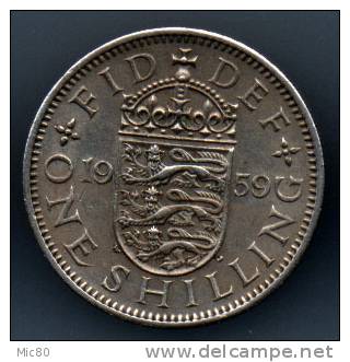 Grande-Bretagne 1 Shilling 1959 Armes Anglaises Ttb+ - I. 1 Shilling