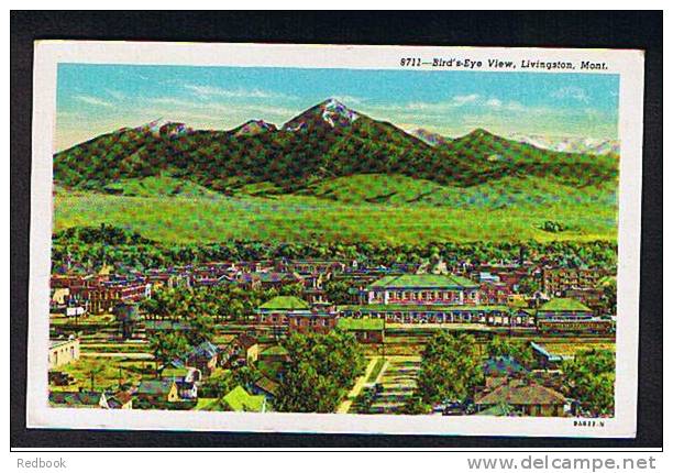 Early Postcard Bird's-Eye View Livingston Montana USA - Ref 271 - Autres & Non Classés