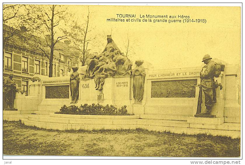 -TOURNAI - MONUMENT AUX HEROS MILITAIRES ET CIVILS - - Monuments