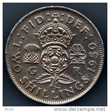 Grande-Bretagne 2 Shillings 1950 Ttb/sup - J. 1 Florin / 2 Schillings