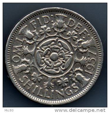 Grande-Bretagne 2 Shillings 1957 Ttb+ - J. 1 Florin / 2 Shillings