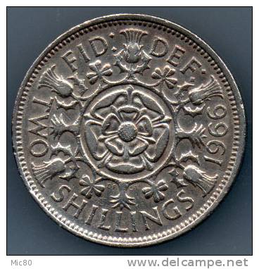 Grande-Bretagne 2 Shillings 1966 Ttb/sup - J. 1 Florin / 2 Schillings