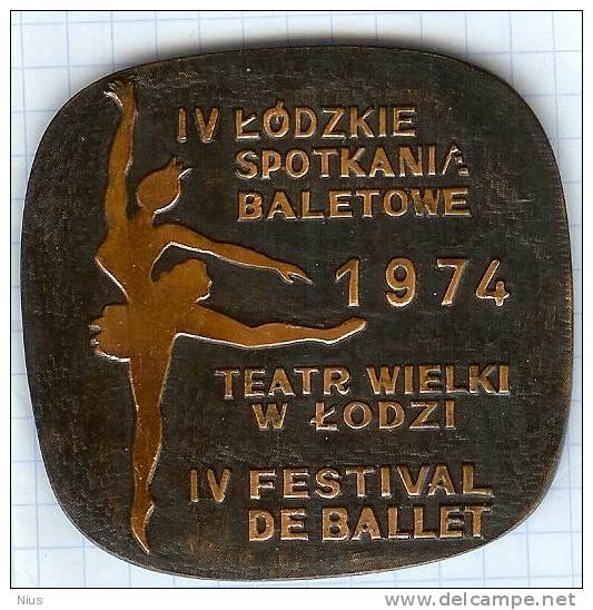 Music Ballet Poland Lodz Pologne Polen 1974 Medal Medaille Dance - Ohne Zuordnung