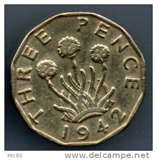 Grande-Bretagne 3 Pence 1942 Ttb+ - F. 3 Pence