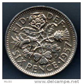 Grande-Bretagne 6 Pence 1957 Sup - H. 6 Pence