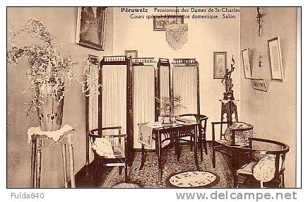 CPA.     PERUWELZ.      Pensionnat Des Dames De St-Charles - Cour Spécial D´économie Domestique. Salon. - Péruwelz