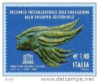 ITALIA - ITALIE - ITALY - 2008 - DECENNIO INTERN. DELL´EDUCAZIONE ALLO SVILUPPO SOSTENIBILE - UNESCO ** - UNESCO