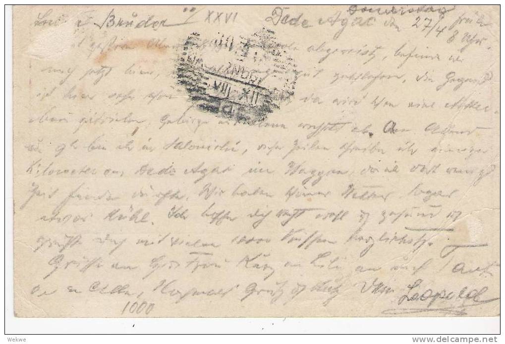 Gr-Ng059/ GRIECHENLAND  Alexandroupolis (Deagatsch) 1893 Nach Schlesien.(Telegrafenstempel) Brief, Cover, Letter, Lettre - Dedeagatch