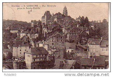 CPA.     UZERCHE.       Vue Générale Prise De Sainte-Eulalie.      1915. - Uzerche